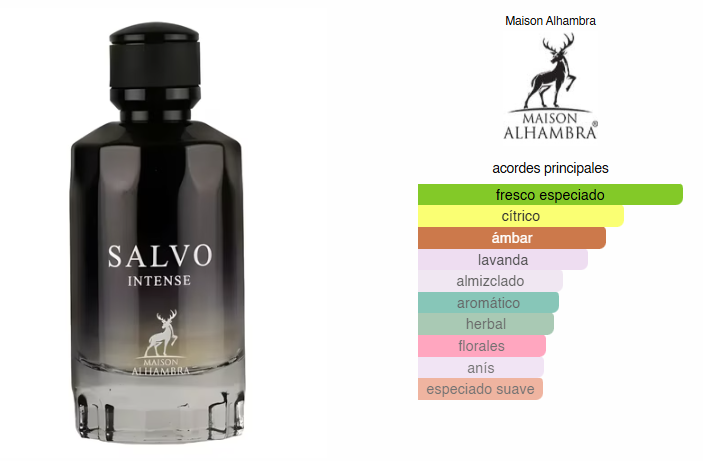 Salvo Intense, Perfume Para Hombre, EDP 100 ml – Maison AlHambra