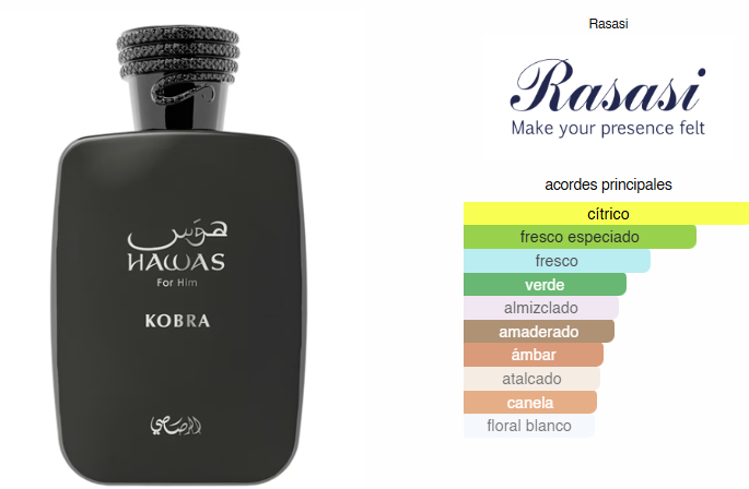 Hawas Kobra, Perfume Para Hombre, EDP 100 ml – Rasasi
